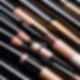 Close-up of various eyeliner types