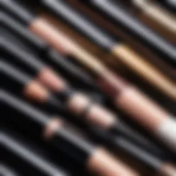 Close-up of various eyeliner types