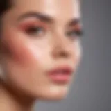 A perfectly blended blush on a model's cheeks