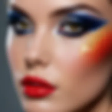 Artistic representation of makeup techniques in a visual format