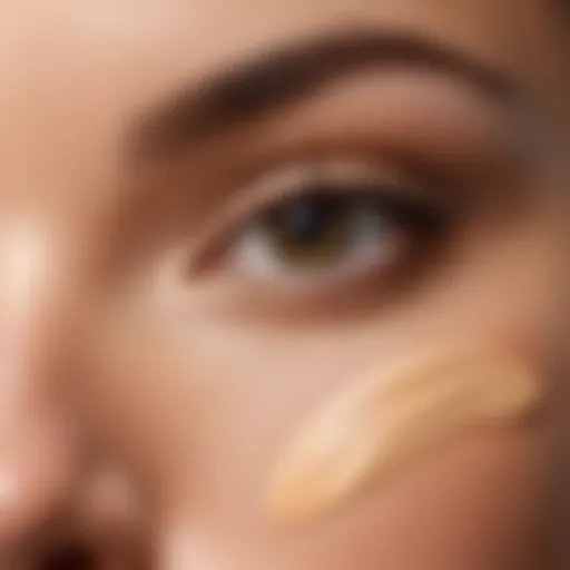 A close-up of a flawless foundation application on skin.