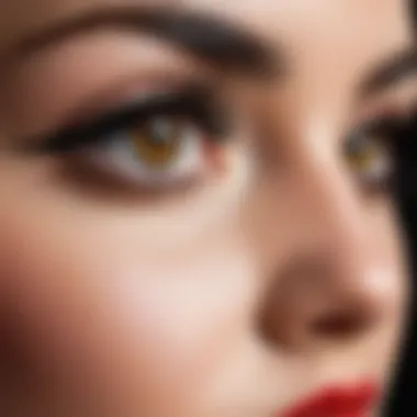 Eyelash Transformation with Mascara Before and after comparison of eyelashes with mascara applied.