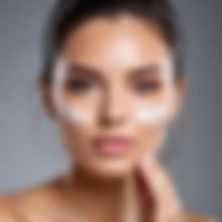 A model demonstrating BB cream application techniques