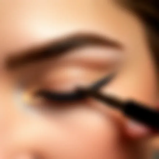 Detailed view of a perfectly applied eyeliner showcasing precision.