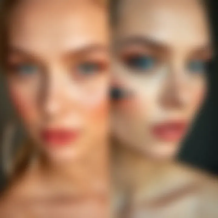 Transformative Effects of Illuminating Makeup Before and after using illuminating products