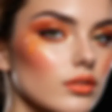 Demonstration of blending techniques for peach makeup