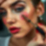Blush application technique on cheekbone