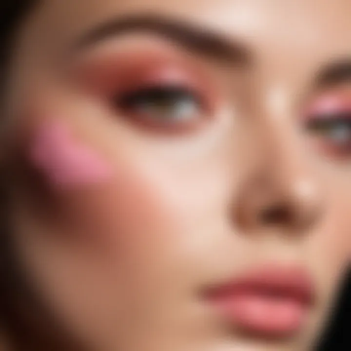 Blush application technique with a brush