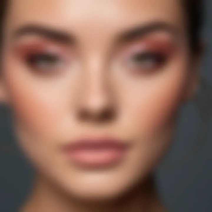 A model showcasing various blush styles tailored to different face shapes.