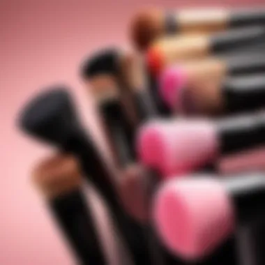 An elegant display of different makeup brushes used for blush application.