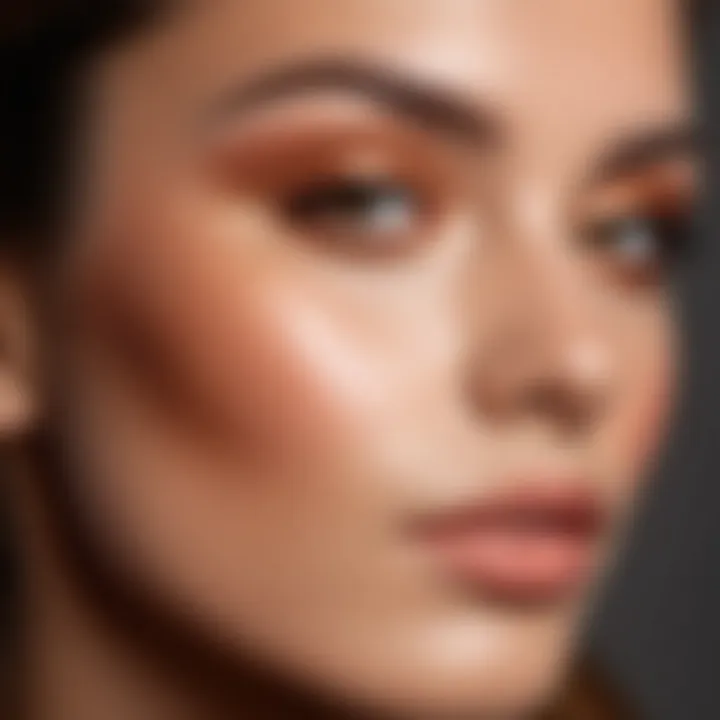 Warm bronze blush on cheekbone