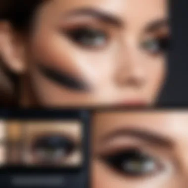 Aesthetic presentation of different smoky eye styles on a palette