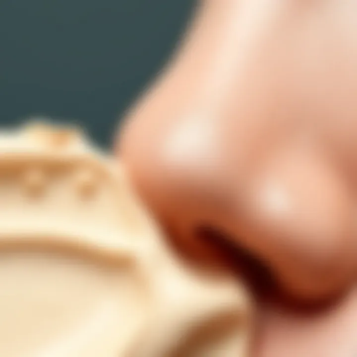 Textures of Contouring Materials Close-up of nose contouring materials showcasing their textures
