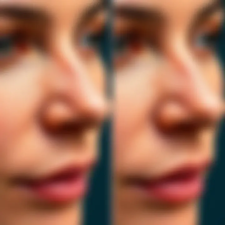 Transformative Results of Nose Contouring Before and after results of nose contouring