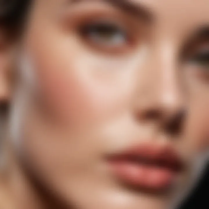 A close-up of skin showcasing how imperfections are seamlessly concealed.