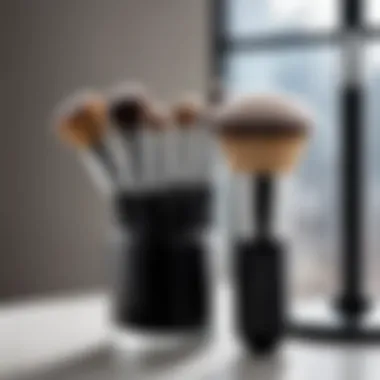 A clean brush set displayed on a vanity.