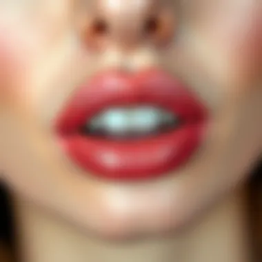 Close-up of lips adorned with a perfect cool-toned lipstick