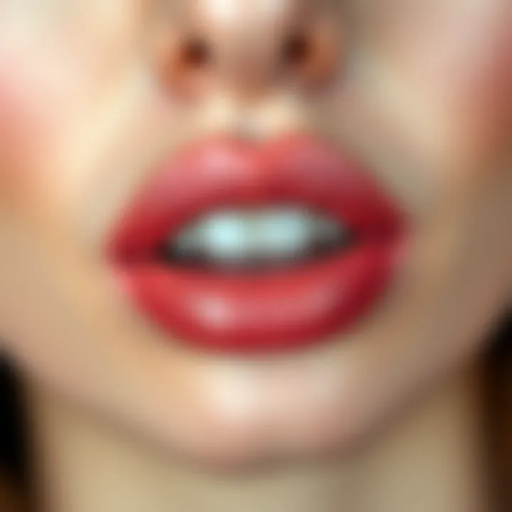 Close-up of lips adorned with a perfect cool-toned lipstick