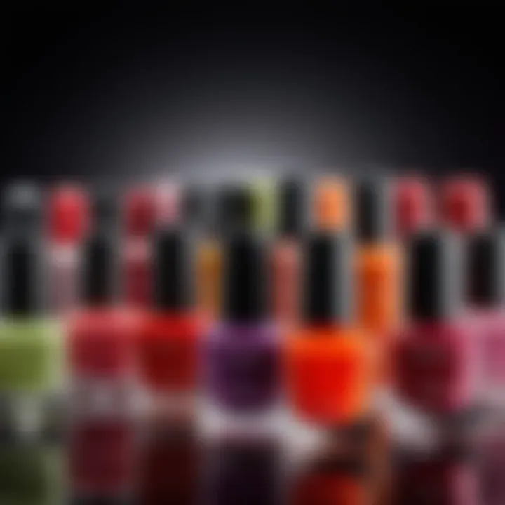 An aesthetically arranged collection of seasonal nail polish shades