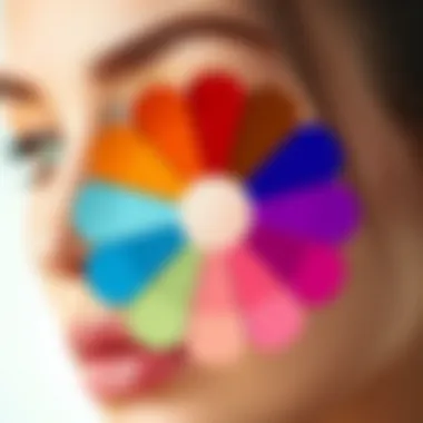 Illustration of color wheel correlating cold tones with skin types