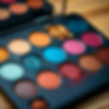 Vibrant eyeshadow palette showcasing various hues