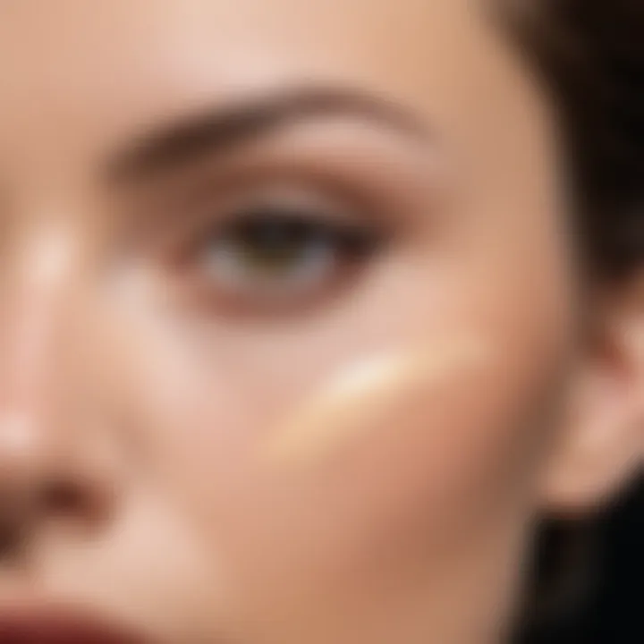 Demonstration of concealer application technique