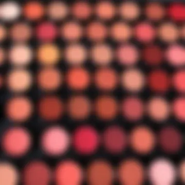 Swatches of lip pencil shades on a palette to demonstrate selection.