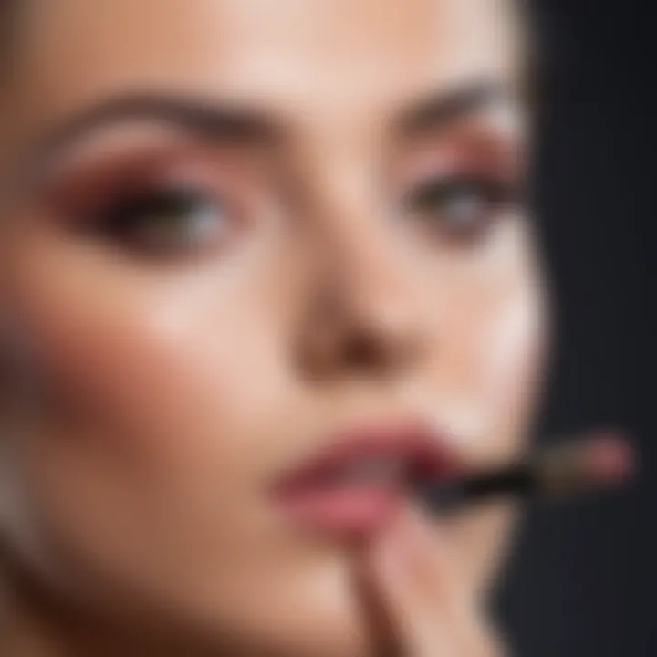 Expert applying makeup with focused techniques