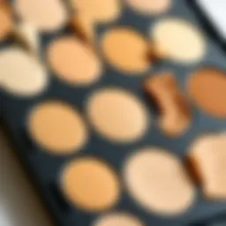 A color palette showcasing various foundation shades