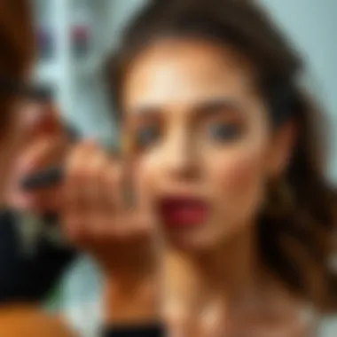 Foundation Application Techniques A makeup artist applying foundation on a model