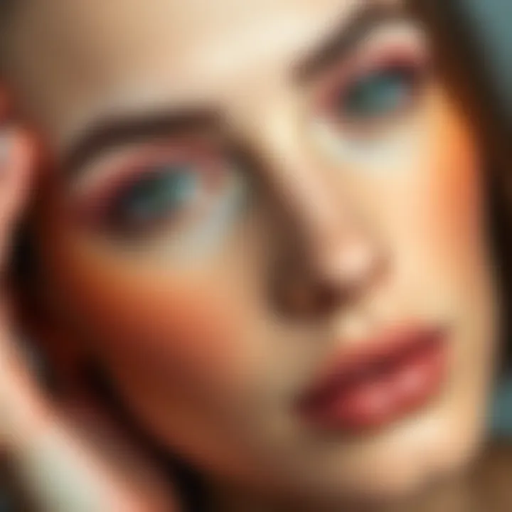Close-up of a skin tone with different undertones