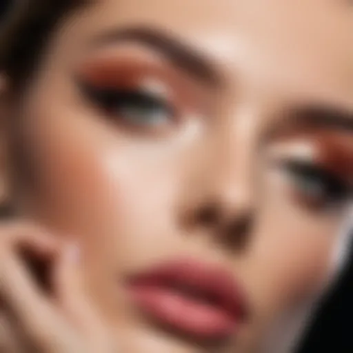 An artist expertly applying cut crease makeup with precision on a model's eyes