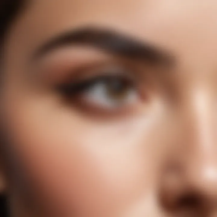 Close-up of diverse brow care products