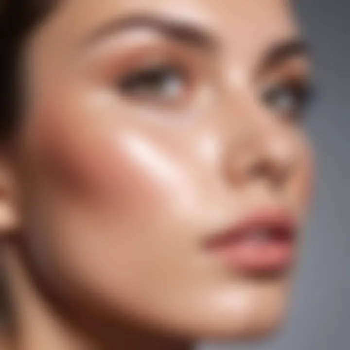 Close-up of a serum being applied to flawless skin