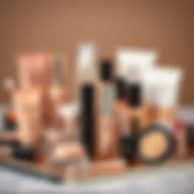 Variety of Glow-Enhancing Makeup Products Diverse makeup products that enhance glow