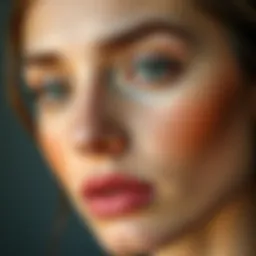 A close-up of expertly contoured cheekbones highlighting facial structure