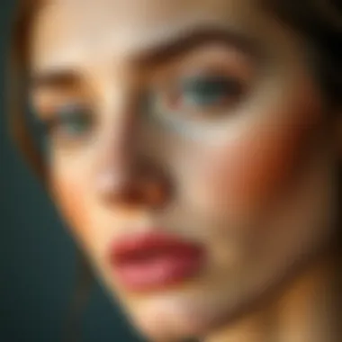 Expertly Contoured Cheekbones A close-up of expertly contoured cheekbones highlighting facial structure