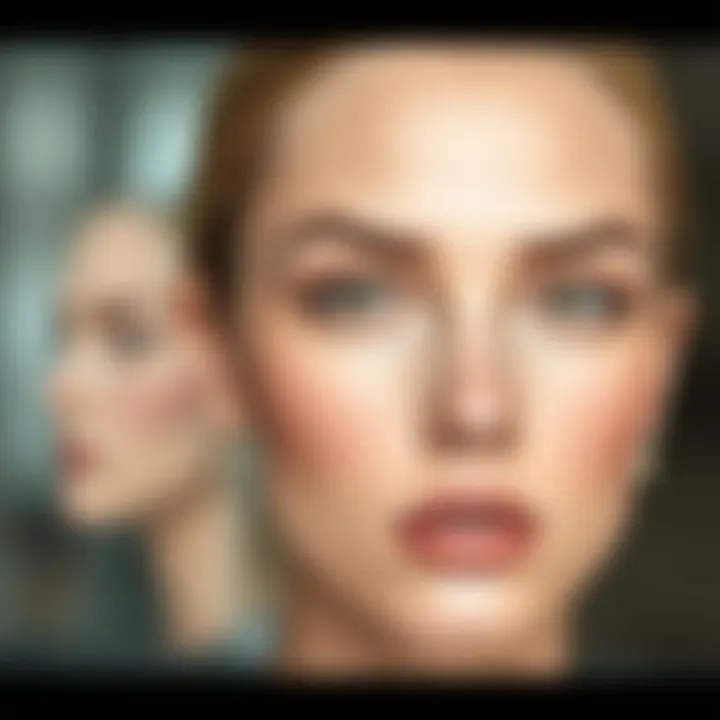 Face Shapes and Contouring Techniques Illustration demonstrating various face shapes and corresponding contouring techniques