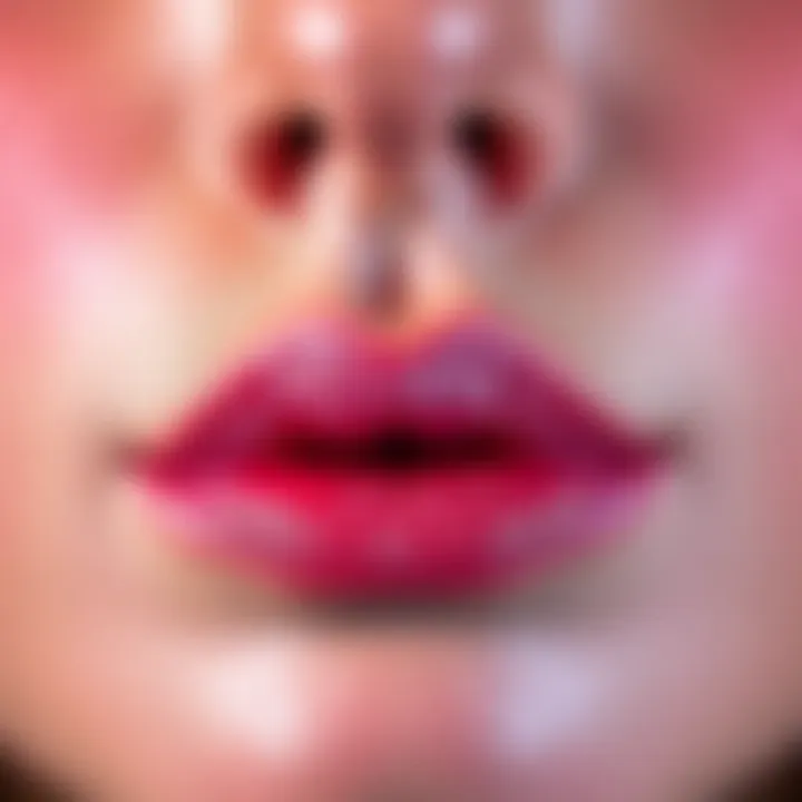 A close-up of lip contouring techniques