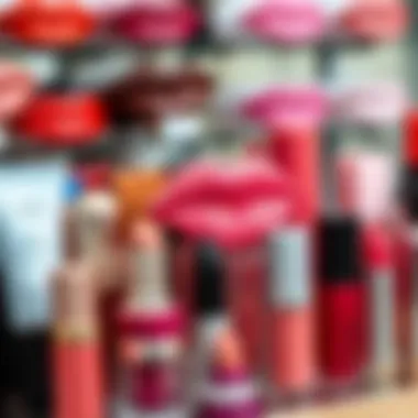 Diverse lip plumping products on display