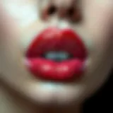 Glistening lips adorned with lip gloss