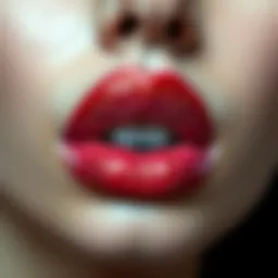 Glistening lips adorned with lip gloss