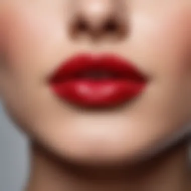 Close-up of lips with a perfect lipstick application