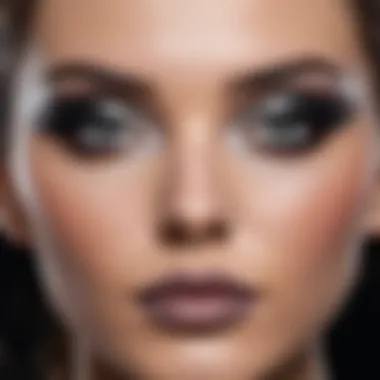 Close-up of smoky gray makeup application techniques