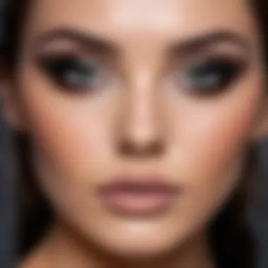 Flawless Skin with Smoky Gray Eye Makeup Flawless skin paired with smoky gray eye makeup