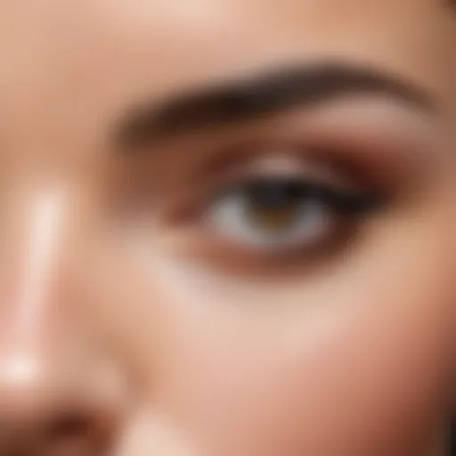 Close-up of eyes with expertly applied makeup emphasizing lower eyelids