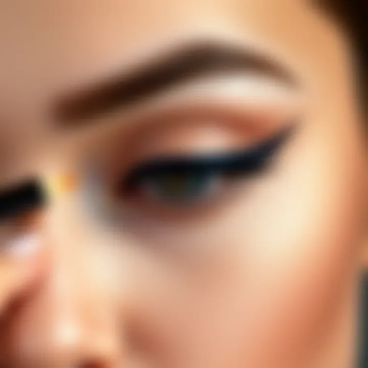 Defining the Eyeliner Look Close-up of a well-defined eyeliner application
