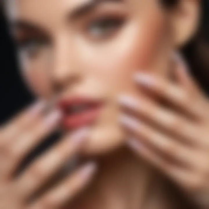 Close-up of beautifully manicured nails with a natural finish