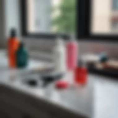 Nail care tools arranged neatly on a countertop