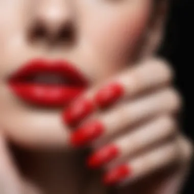 Close-up of a beautifully manicured nail showcasing red polish